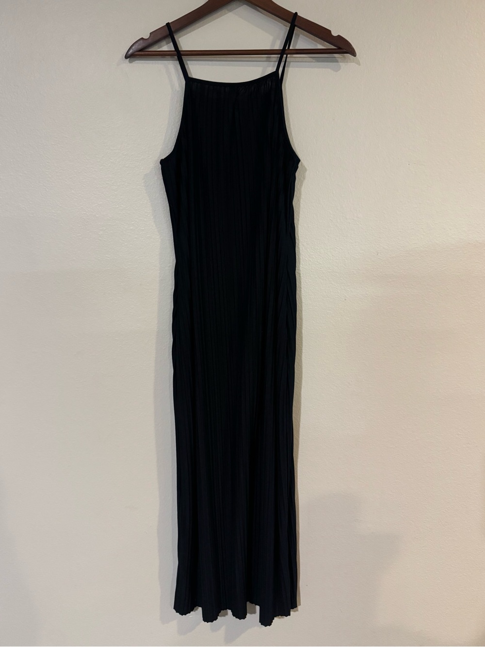 A New Day Black Maxi Slip Dress with Thin Straps
